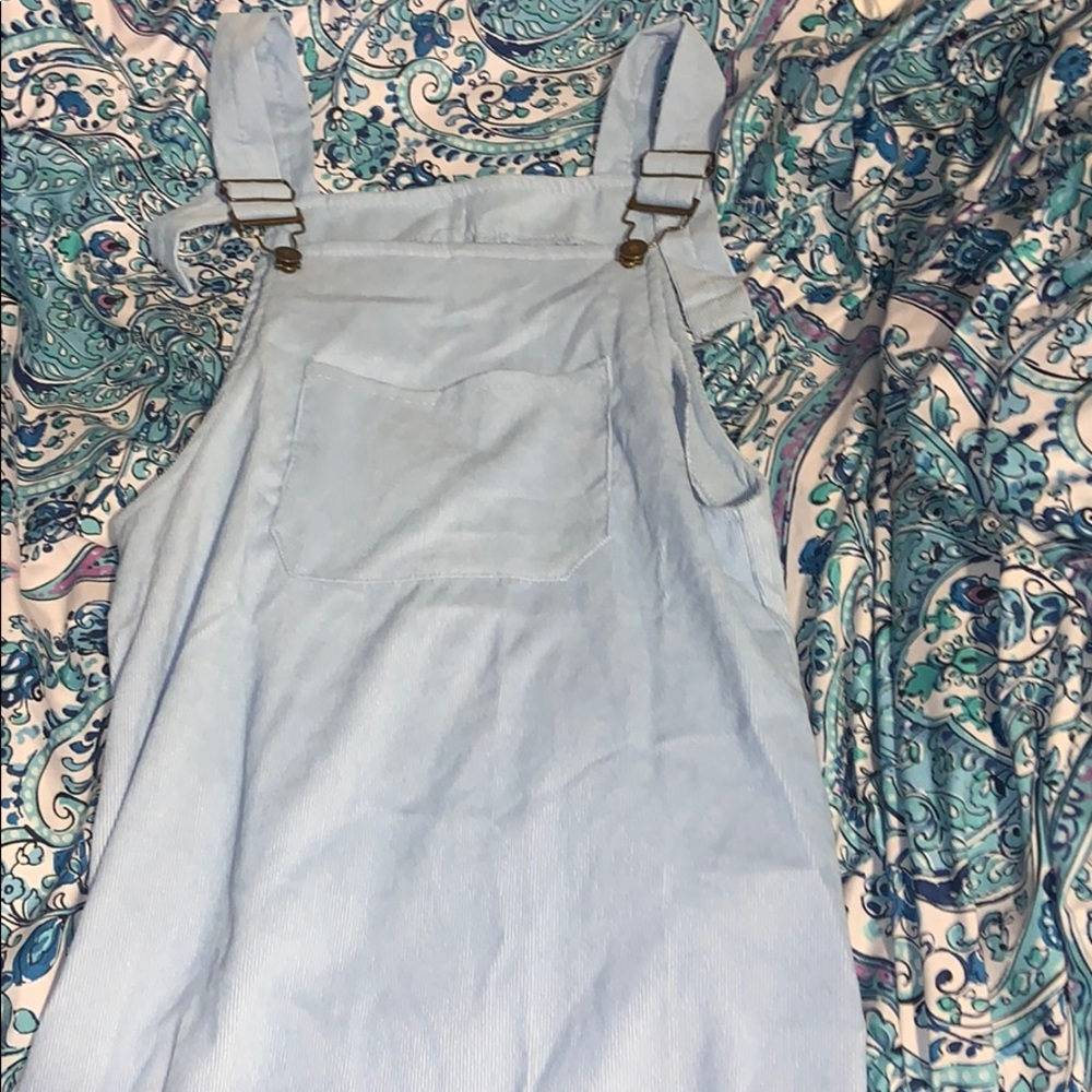 Front pocket stripped pinafore dress